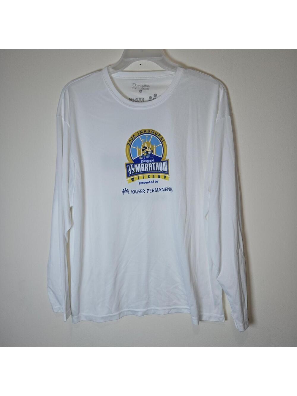 Disneyland 1/2 Marathon 2006 Inagural Mickey Long Sleeve White Shirt sz XL